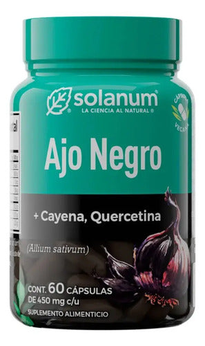 Ajo Negro Cayena Quercetina 60 Cáps Veganas Solanum Sabor N/a