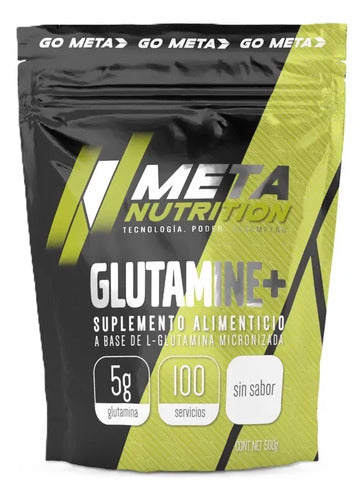 Glutamina Meta Nutrition 500 Gramos 100 Servicios Sin Sabor