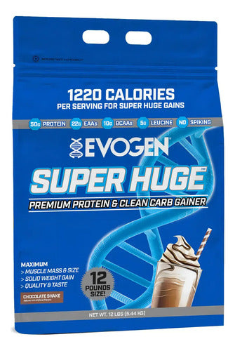 Evogen Super Huge Proteína Polvo Ganador De Peso Chocolate 12 Lbs Chocolate Shake
