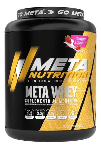 Proteina Meta Nutrition Meta Whey 5 Libras 65 Porciones Sabor Strawberry And Cream Fresa Y Crema