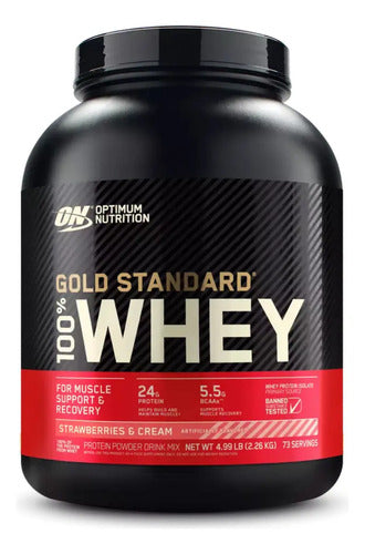 On Proteina Whey Gold Standard 5 Lbs Sabor Fresas Con Crema Fresas Con Crema