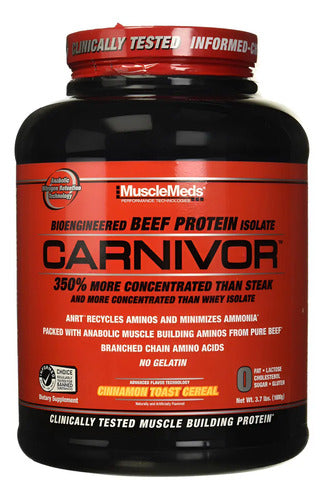 Proteína Musclemeds Carnivor Beef Canela Sin Lactosa Sin Gluten 1.8 Kg