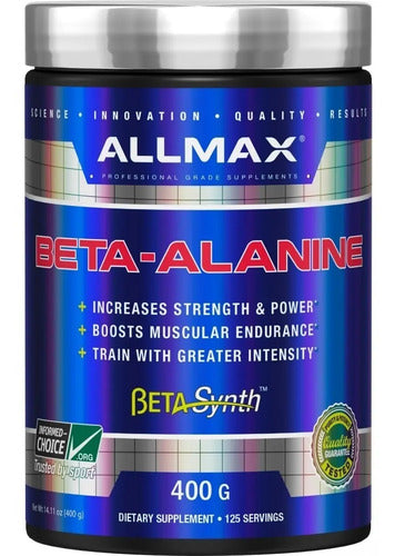 Pre Entreno Allmax Beta Alanina 400 Gramos 125 Porciones Sabor Sin Sabor