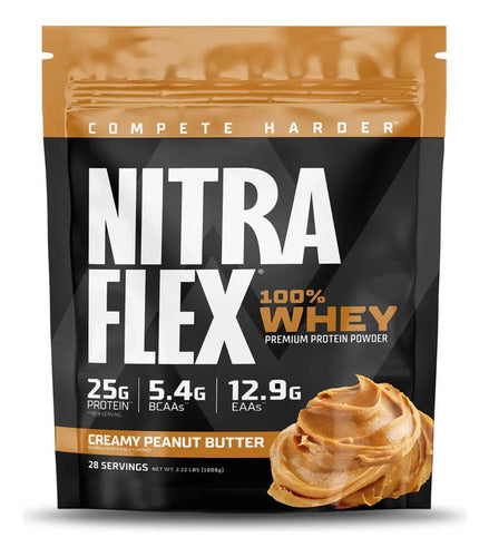 Proteína Whey Nitraflex 1kg 28 Serviciones Sabor Crema De Maní Gat