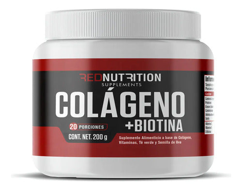Colágeno Hidrolizado Rednutrition + Biotina Sin Sabor Vegano 200g