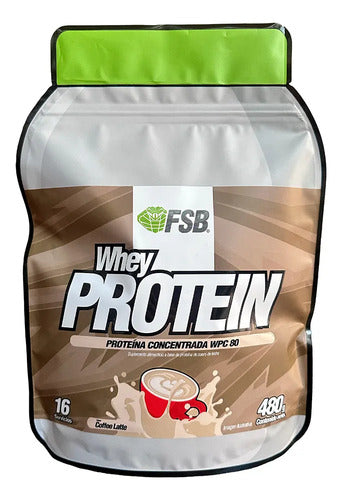 Proteína Whey Fsb Wpc 80 De 480 G Con Sabor Coffee Latte Coffe Latte