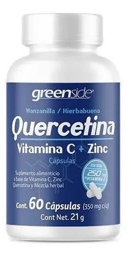 Cápsulas Nutricionales Greenside Quercetina Vitamina C Zinc 60 Unidades