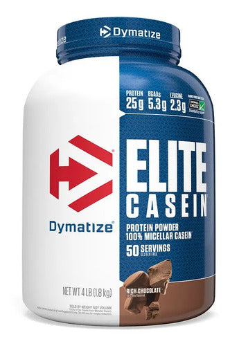 Elite Casein 100% Caseina Micelar Dymatize Chocolate 1.8kg Sabor Rich Chocolate