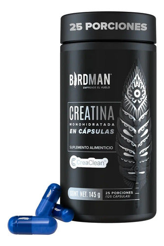 Creatina Monohidratada Birdman En Cápsulas Para Entreno Y Recuperación Sin Sabor