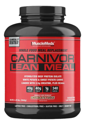 Proteína De Res Aislada Musclemeds Carnivor Lean Meal Sabor Chocolate Fudge De 1.9 Kg Fudge De Chocolate