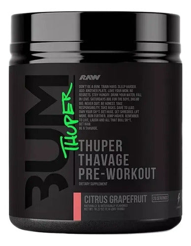 Raw Cbum Thuper Thavage Pwo Pre Entreno 20 Servicios Sabor Citrus Grapefruit