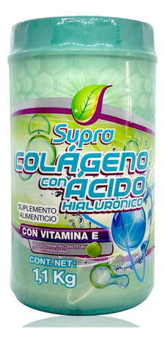 Colágeno Con Ácido Hialurónico Sabor Manzana 1.1 Kg Supra