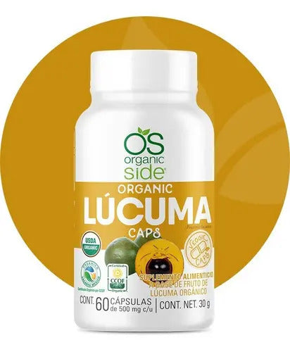 Lúcuma Orgánica 60 Cápsulas Organic Side Sin Sabor