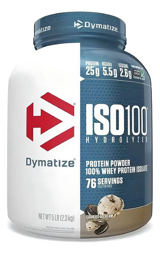 Suplemento En Polvo Dymatize Iso-100 Proteína Sabor Cookies & Cream En Pote De 2.3kg