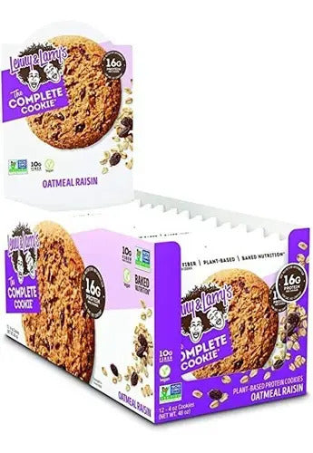 Galleta De Proteina Lenny And Larrys Caja 12 Pzs Proteina Sabor Oatmeal Rasin