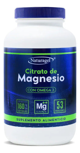 Citrato De Magnesio + Omega 3 | 160 Cápsulas | Naturagel Sin Sabor