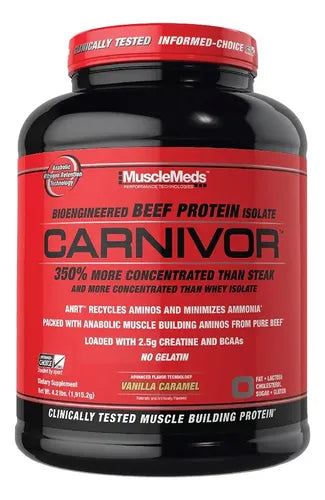 Musclemeds Proteína Carnivor Carne Hidrolizada 1.9kg Sabor Vainilla Caramelo Caramelo De Vainilla