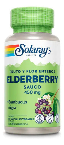 Solaray Elderberry, Sauco 450mg 60 Capsulas Sfn Sabor Sin Sabor
