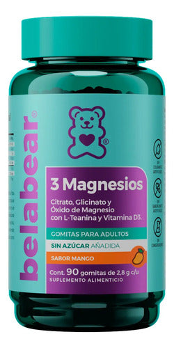 Belabear 3 Magnesios Citrato Glicinato Y Magnesio Solanum 90 Mango