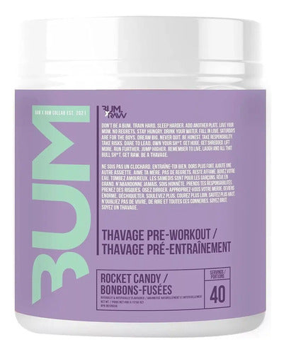 Pre Entreno Cbum Thavage Pwo Raw Nutrition 40 Servicios Sabor Rocket Candy