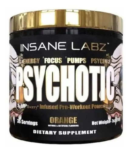 Suplemento Insane Labz Psychotic Gold 35 Servicios Naranja