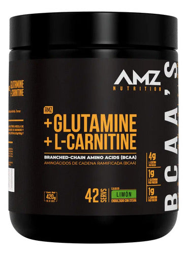 Bcaa Amz Glutamina L-carnitina 30 Servicios Los Sabore Sabor Limón