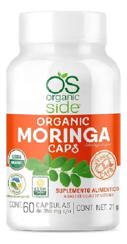Organic Side Moringa Orgánica 350mg 60 Caps Sabor Sin Sabor