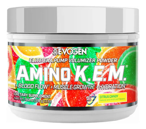 Suplemento De Aminoácidos Evogen Amino Kem De 30 Servicios Sabor Citrus Candy