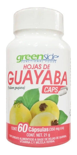 Hojas De Guayaba 60 Capsulas De 350 Mg Greenside Sin Sabor
