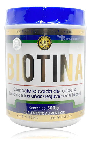 Biotina En Polvo Joy Natura 500g Colágeno Hidrolizado Sabor Uva