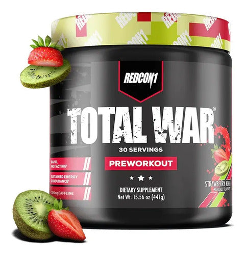 Redcon1 Pre Entreno Total War 441g Sabor Frutilla Kiwi
