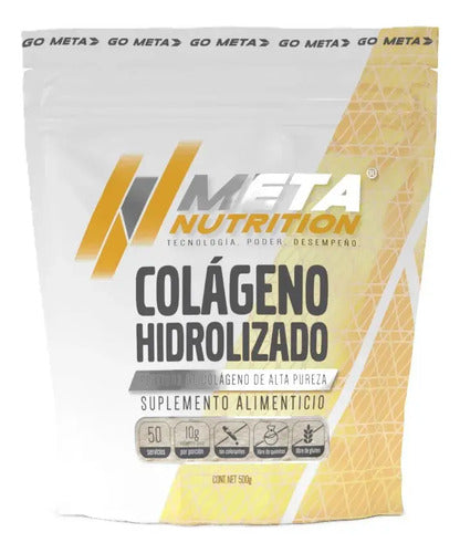 Colageno Hidrolizado Meta Nutrition 500 Gr, 50 Porciones Sin Sabor