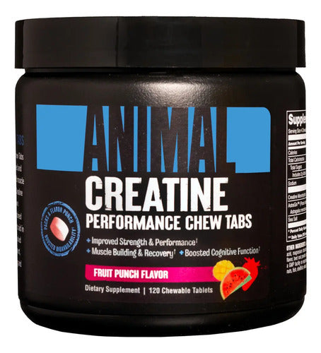 Universal Animal Chews Creatina 120 Tabletas Creatina Animal Sabor Ponche De Frutas