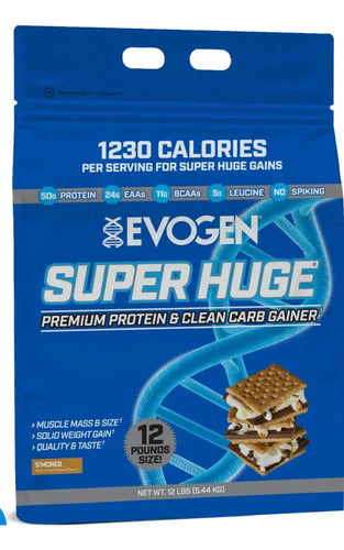 Proteína Ganador Evogen Super Huge 12 Lbs Sabor S'mores Aumento Muscular