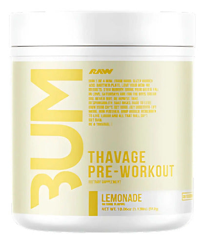 Thavage Pre Entreno Suplemento Deportivo Polvo Limonada 40 Porciones Cbum