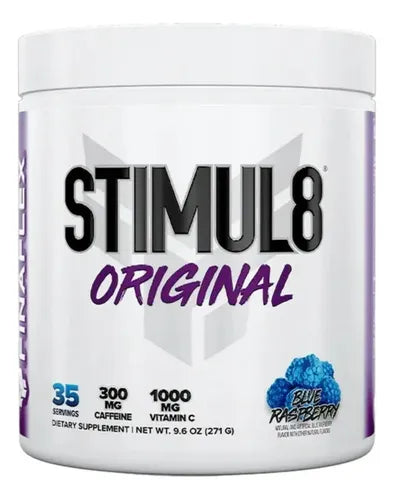 Pre Entreno Stimul8 Original Blue Raspberry Finaflex 35 Servicios Suplemento Pre Workout Entrenamiento Mora Azul