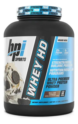Proteina Bpi Whey Hd 4.1 Lbs 50 Servicios Sabor Galletas Con Leche