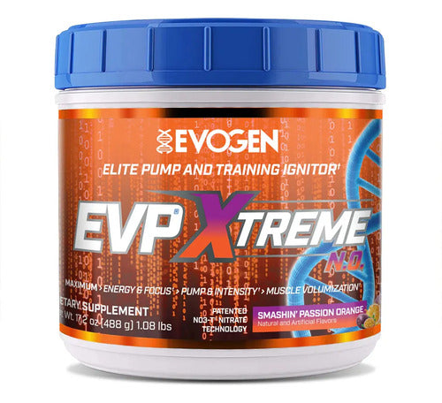 Evogen Evp Xtreme Pre Entreno Óxido Nítrico Citrulina Sabor Naranja Smashin Passion Orange
