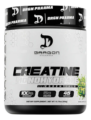 Dragon Pharma Creatina Monohidrato Saborizada 45 Servicios. Sabor Limón / Lima