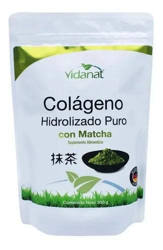 Colágeno Hidrolizado Puro Con Matcha 300g Vidanat / Original Sabor Matcha
